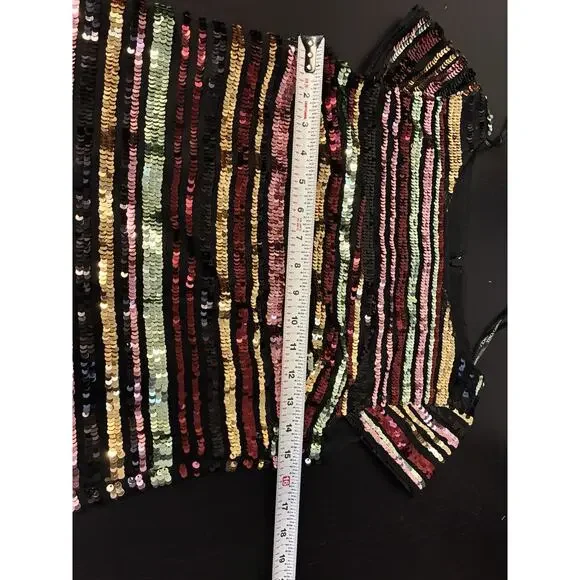 Vince Camuto Women's Sequin Colorful Party Cocktail Mini Dress Size 4 Festive - Picture 6 of 10